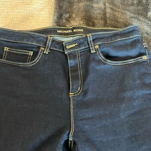 Dark denim, stretchy skinny jeans